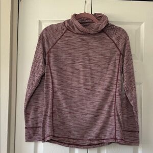 Talbots Burgundy and White Striped Turtleneck